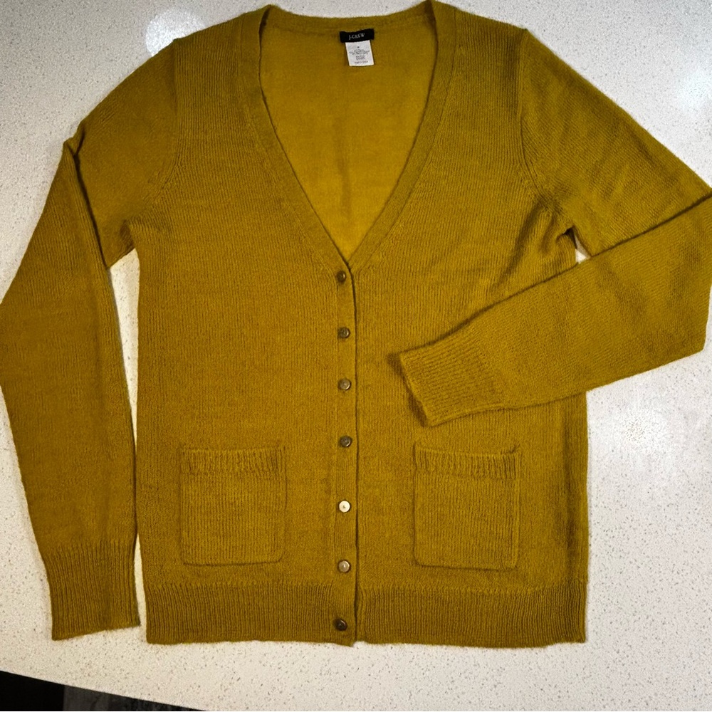 J. Crew Alpaca/Wool Mustard Knit Sweater - Picture 2 of 7